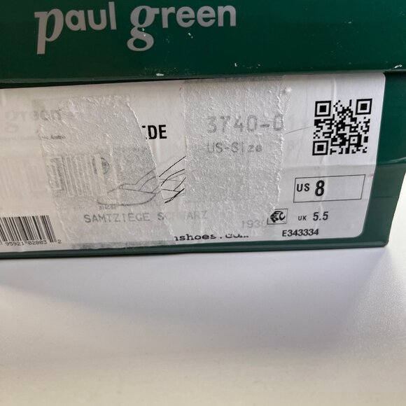 Paul Green Witt Black Suede Pointed Toe Pump Size 5.5 Mid Block Heels - Picture 15 of 16